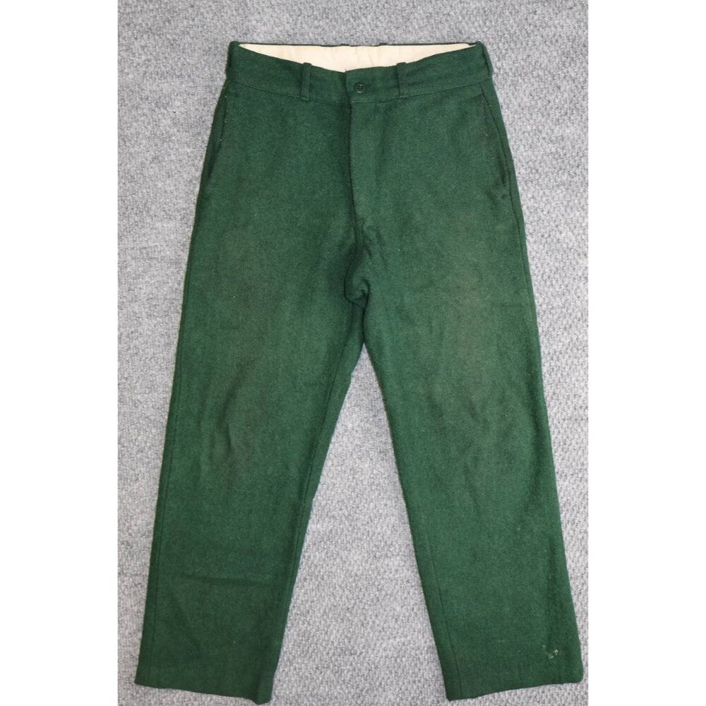 Vintage Kittery Trading Post Heavy Wool Hunting Pants  Green 32x25